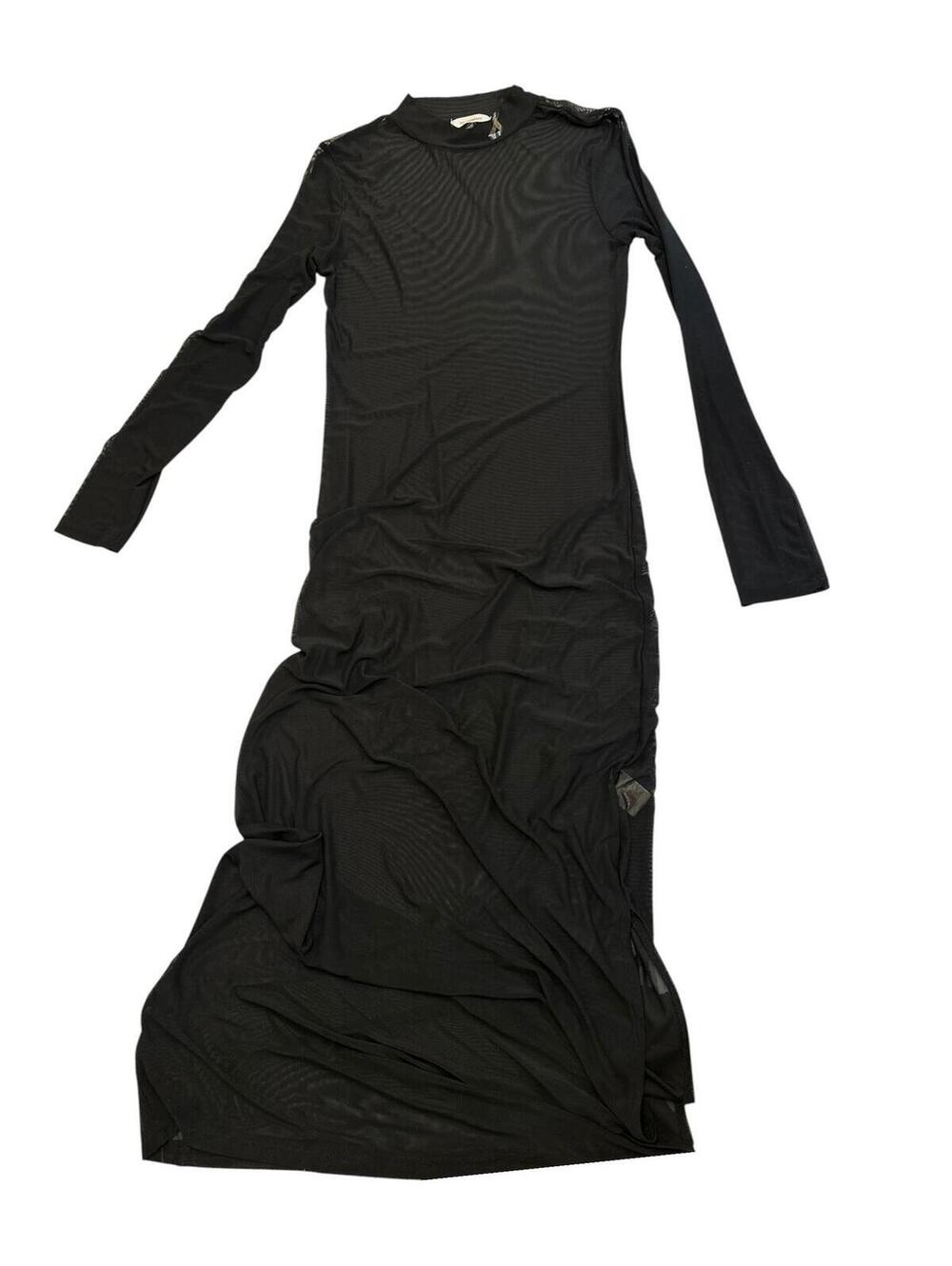 No Comment Black Sheer Mesh Maxi Dress Size